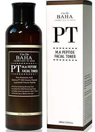 Тонер для обличчя з пептидами cos de baha peptide facial toner (pt) - 200 мл1 фото