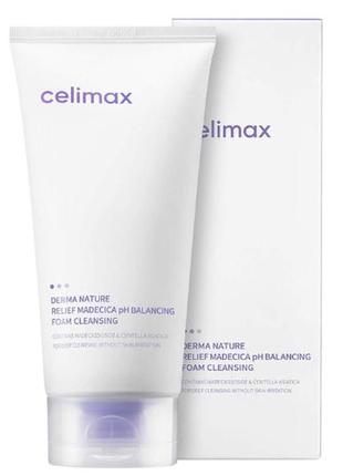 Деликатная пенка для умывания celimax derma nature relief madecica ph balancing foam cleansing 150 ml