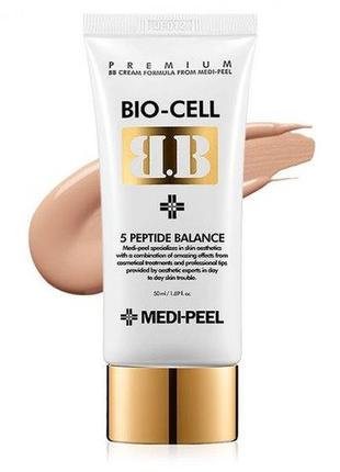 Восстанавливающий вв крем с пептидами medi-peel bio-cell bb cream, 50мл
