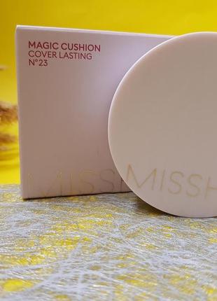 Кушон для створення бездоганної шкіри missha magic cushion cover lasting spf50+/pa+++