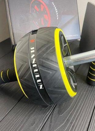 Ролик для пресса, 1 колесо 30 х 16 см, с ковриком