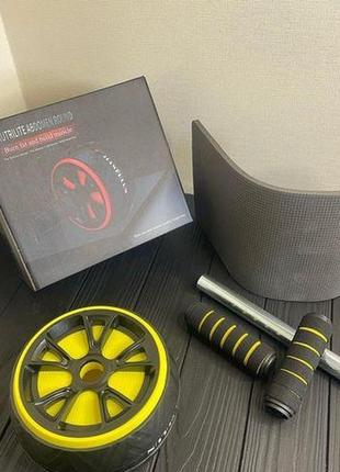 Ролик для пресса, 1 колесо 30 х 16 см, с ковриком