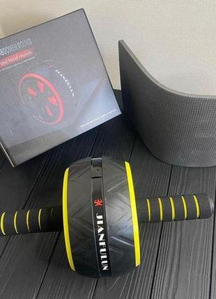 Ролик для пресса, 1 колесо 30 х 16 см, с ковриком