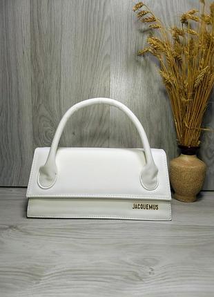 Сумка біла жіноча в стилі jacquemus сумка маленька жакмюс крос-боді клатч