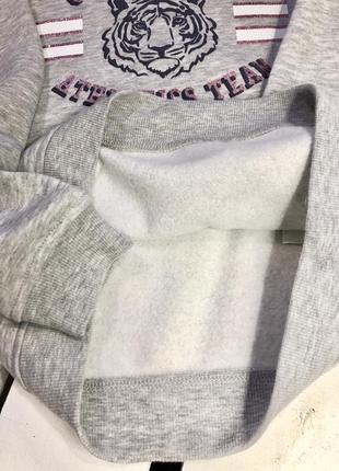 Свитшот реглан серый primark трикотажный спортивный утеплённый детский 9-10 лет 140 см7 фото
