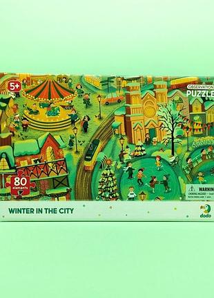 Дитячий картоний пазл 80 елементів зима в містечку dodo 300352