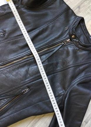 Байкерська куртка чорна косуха натуральна шкіра утиплена