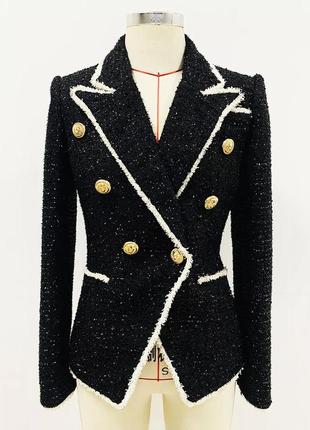 Твидовый пиджак в стиле балмаин balmain