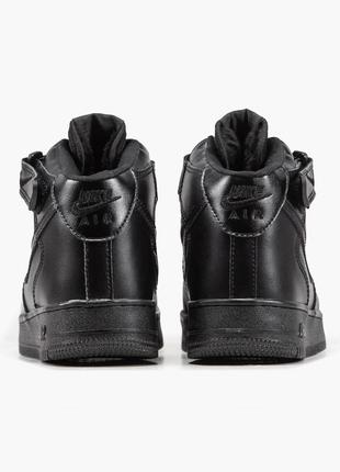 Зимние мужские кроссовки nike air force 1 mid black (мех) 41-42-43-444 фото