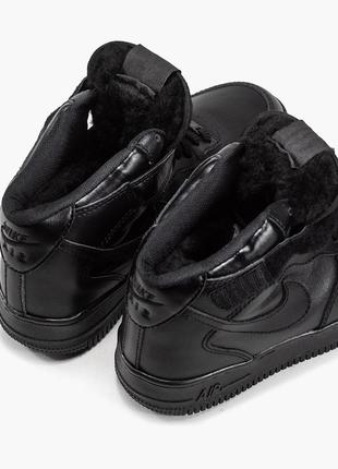 Зимние мужские кроссовки nike air force 1 mid black (мех) 41-42-43-446 фото