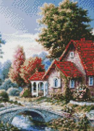 Набір алмазна вишивка мозаїка бабусин будинок сергій лобач на підрамнику повна викладка 5d 40х50 см