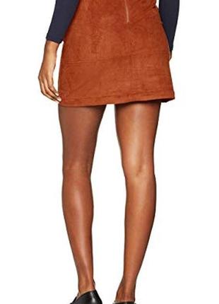 Фирменная юбка от esprit под замшу,коричневая,рыжая,кирпичная xl l с молнией сзади2 фото