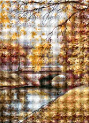 Набір алмазна вишивка мозаїка осінній пейзаж сергій лобач на підрамнику повна викладка 5d 40х50 см