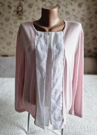 💖💖💖 люксовая трикотажная розовая  блуза рубашка  amina rubinacci