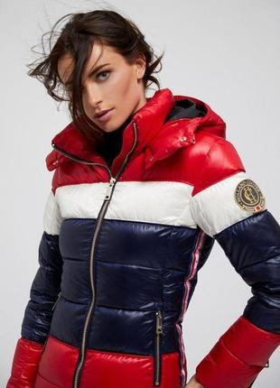 Дуже теплий зимовий пуховик holland cooper megeve tri-colour jacket. розмір s. оригінал1 фото