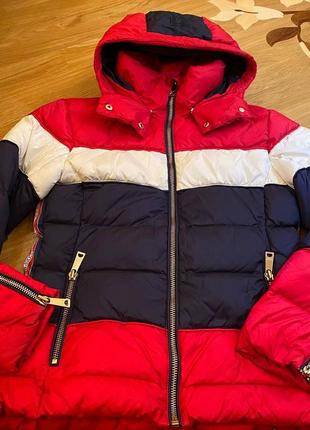 Очень теплый зимний пуховик holland cooper megeve tri-colour jacket. размер s. оригинал2 фото