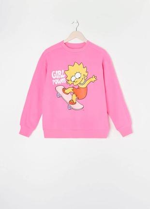 Світшот худі кофта рожева the simpsons xs s m стильна яскрава модна трендова новинка 42 44 дитяча5 фото