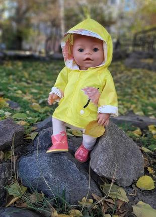 Дощовик з чобітками для ляльки babyborn4 фото