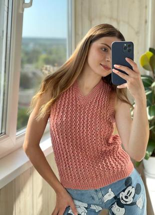 Теплий в’язаний жилет 1+1=3