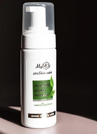 Мус myidi acne-off phyto mouse пінка для вмивання з кислотами мусс для обличчя піна натуральна проти куперозу космецевтика для проблемної шкіри акція