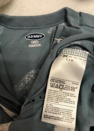 Боди old navy 0-3 месяца,человечек 100% хлопок,4 фото