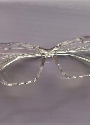 Жіночі іміджеві прозорі окуляри з захистом, стиль - diamond7 фото