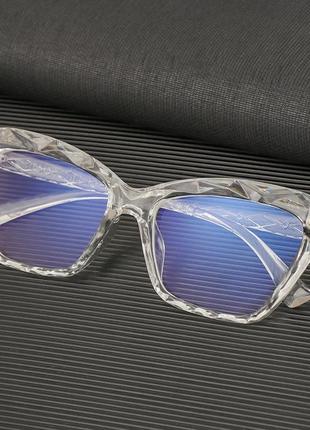 Жіночі іміджеві прозорі окуляри з захистом, стиль - diamond