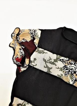Adresso стильная кофточка стрейчевая короткий рукав чёрная цветная полосками стрейч женская5 фото