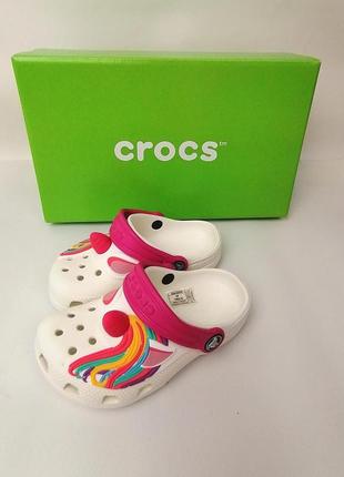 Дитячі крокси crocs kids fun lab classic i am unicorn clog white  білі1 фото