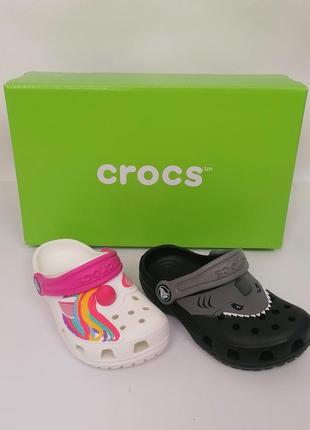 Дитячі крокси crocs kids fun lab classic i am unicorn clog white  білі2 фото