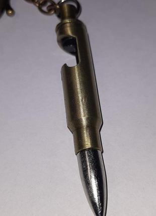 Брелок открывашка с карабином металлический для ключей или на рюкзак bullet пуля fortnite3 фото