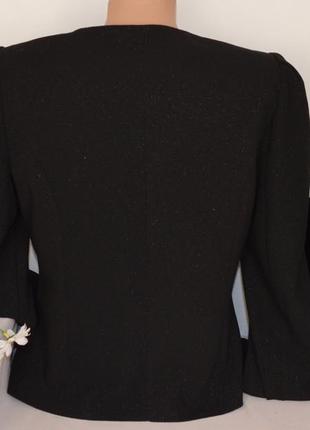 Черный пиджак жакет на молнии с карманами morgan вискоза переливается этикетка2 фото