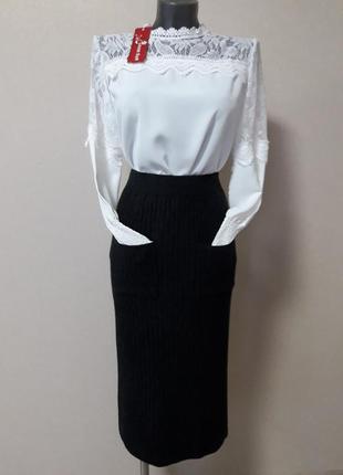 Шикарная,нарядная,элегантная блуза с гипюровыми деталями,на 46/482 фото