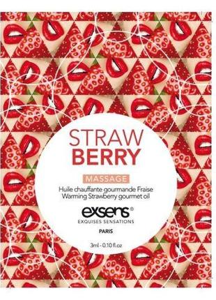 Пробник массажного масла exsens strawberry 3мл (so2375)