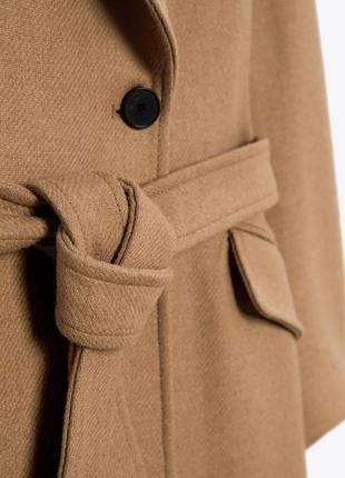 Двобортне пальто zara з ременем3 фото