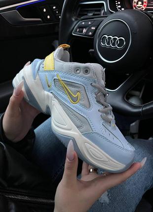 💙💛nike m2k tekno blue yellow ua🇺🇦кроссовки женские найк, женкие кроссовки найк весна-осень