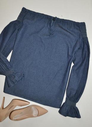 Стильная джинсовая блуза на плечи highlands