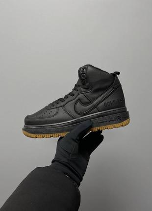 Зимові кросівки nike air force 1 gore-tex boot black fur2 фото