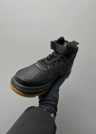 Зимові кросівки nike air force 1 gore-tex boot black fur6 фото