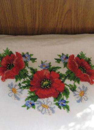 Вишиванка бісером.  льон