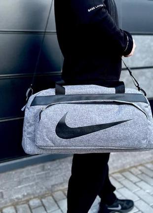 Сумка nike сіра дорожня / спортивна чоловіча / жіноча1 фото