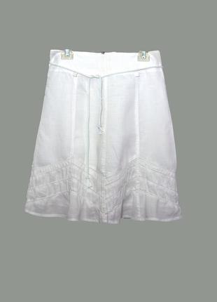 Шикарная белая юбка из натуральной ткани из кропивы
