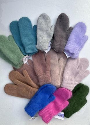 ❄️🤍теплі ангорові рукавиці ❄️🤍3 фото