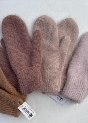 ❄️🤍теплі ангорові рукавиці ❄️🤍5 фото
