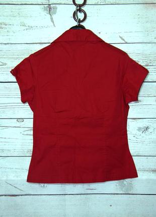 Стильная красная рубашка с коротким рукавом2 фото