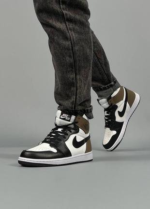 Мужские кроссовки Light nike air jordan  high black green