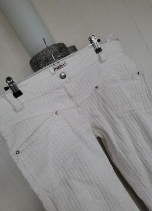 Белые вельветовые капри бриджи брюки2 фото