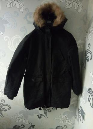 Черная теплая парка куртка курточка