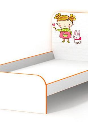 Ліжко дитяче з дсп/мдф без бортиків мандаринка matroluxe