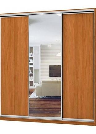 Шафа-купе 3-х дверна комбінований фасад дзеркало + дсп класік №4 210*45*220-240 matroluxe